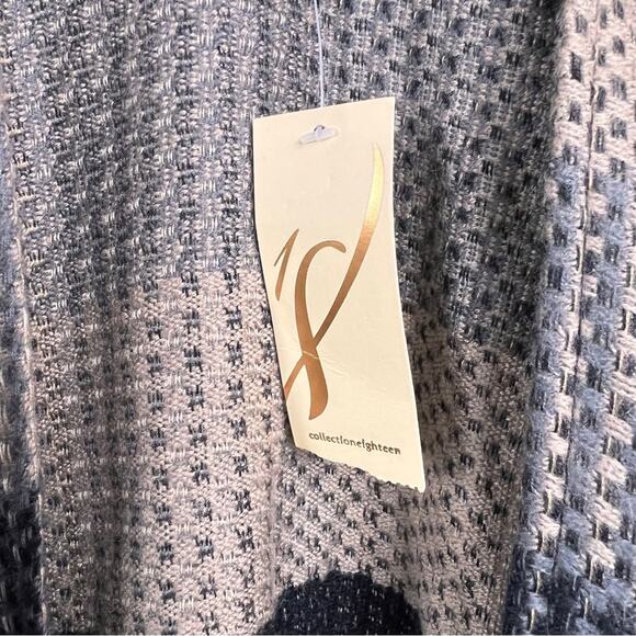 Collection 18 Women One Size Wrap Bohemian Tan Black Fringe Soft Winter Fall NEW - Picture 9 of 12